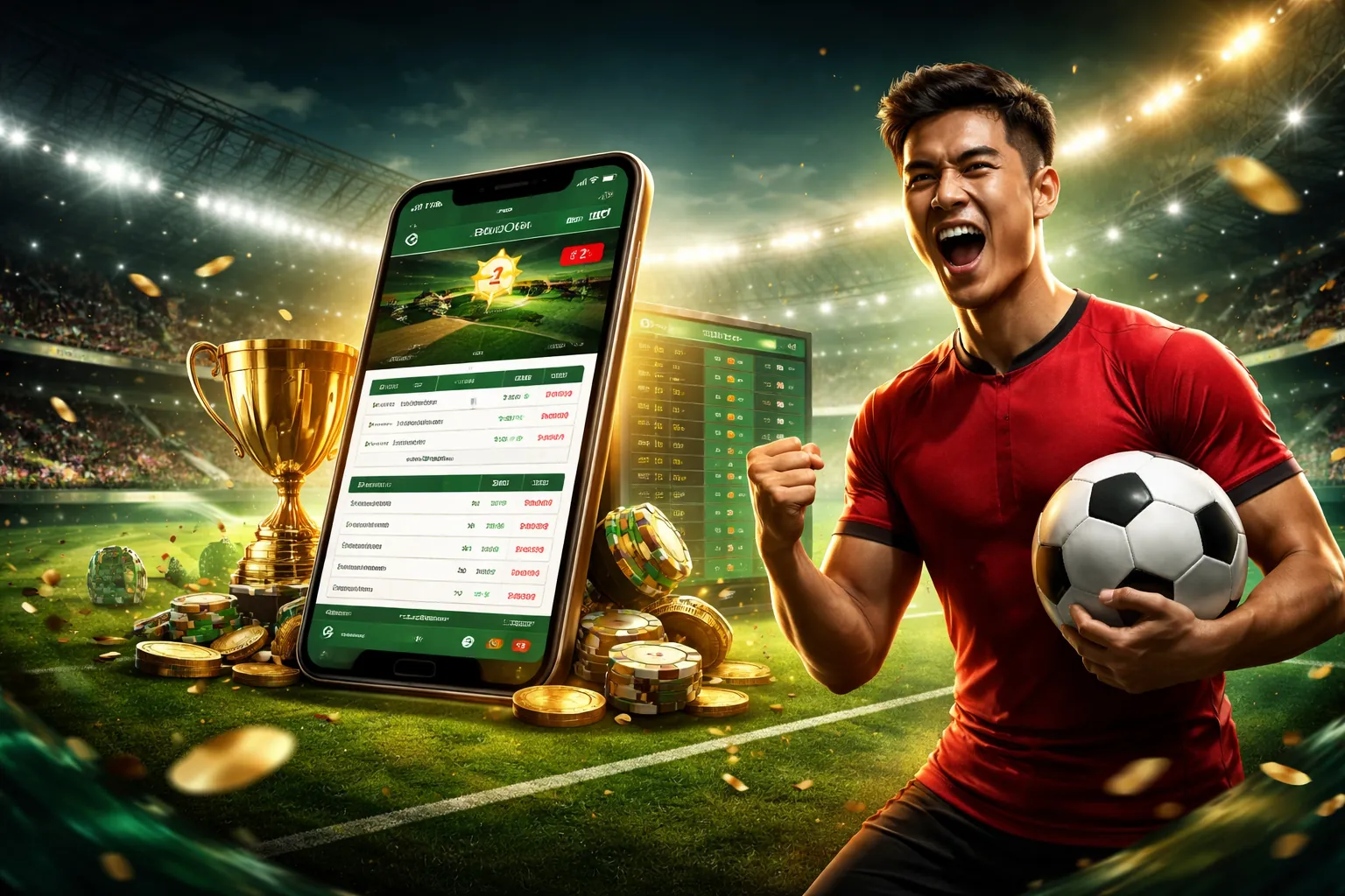 Sân vận động bóng đá với biểu tượng 89bet1 Casino